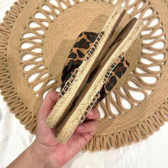 NWOT J. Crew Twisted-Knot Espadrille Sandals in Leopard Canvas Size 5.5 - Picture 5 of 7